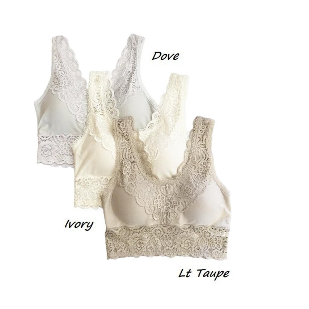 Anemone V-Back Bralette w/ Removable Pads (IVORY)